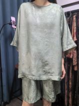 Danjia silk jacquard full score mulberry silk round neck top reversible 8-7