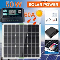  Single crystal 50W solar panel plus 60AMPPT controller set rechargeable car mobile phone outdoor portable boutique