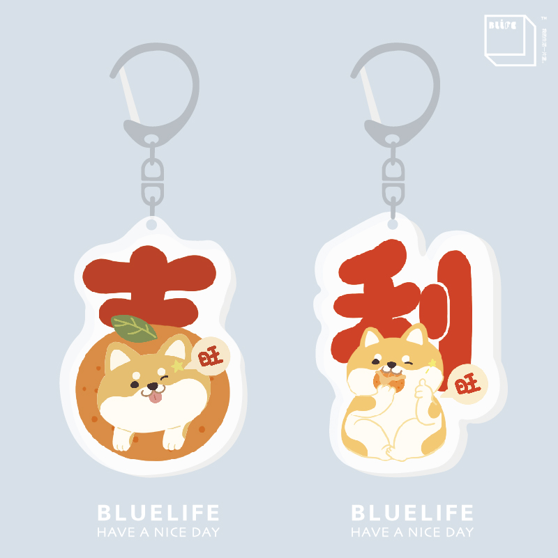 BULELIFE Original design Firewood Dog Big Italian Key Button Drip Glue Cute for airpods pendant