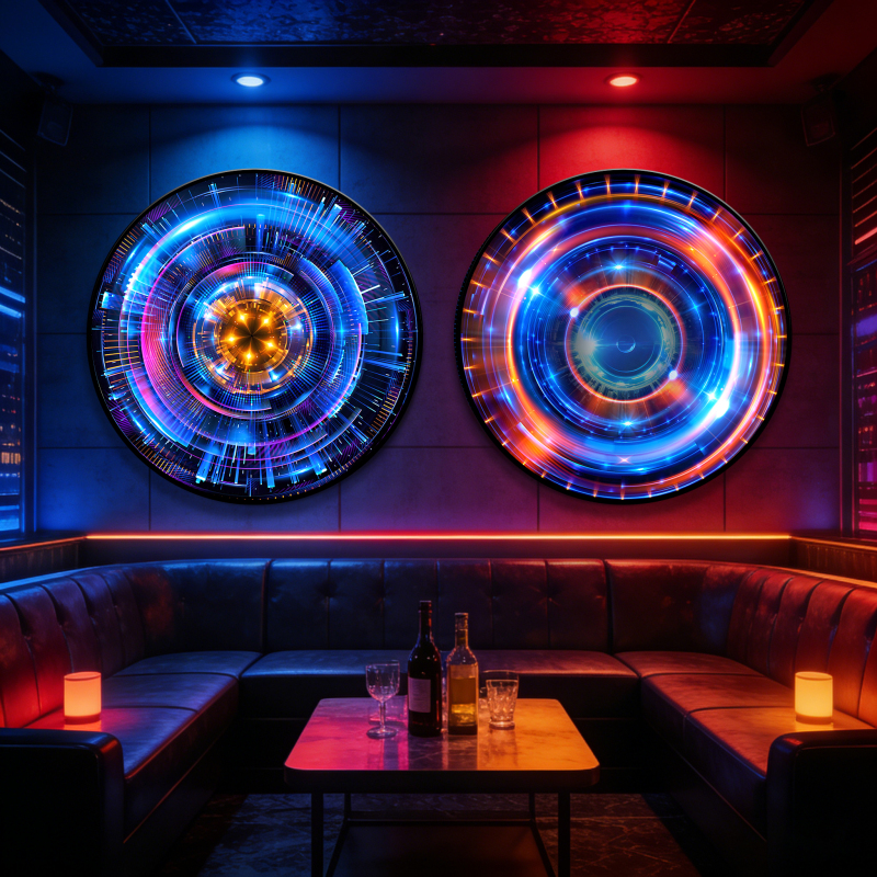 Ktv Dynamic Luminous Decorative Painting, Colorful and Technological Wall Hanging, E-Sports Hotel Room Background Wall Led Atmosphere Light Painting