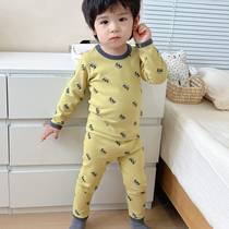 Enfants sans os et vêtements dautomne pour les garçons Warm Pure Cotton Grinders Underwear Baby Pyjamas Suits Autumn And Winter Style Home Clothes