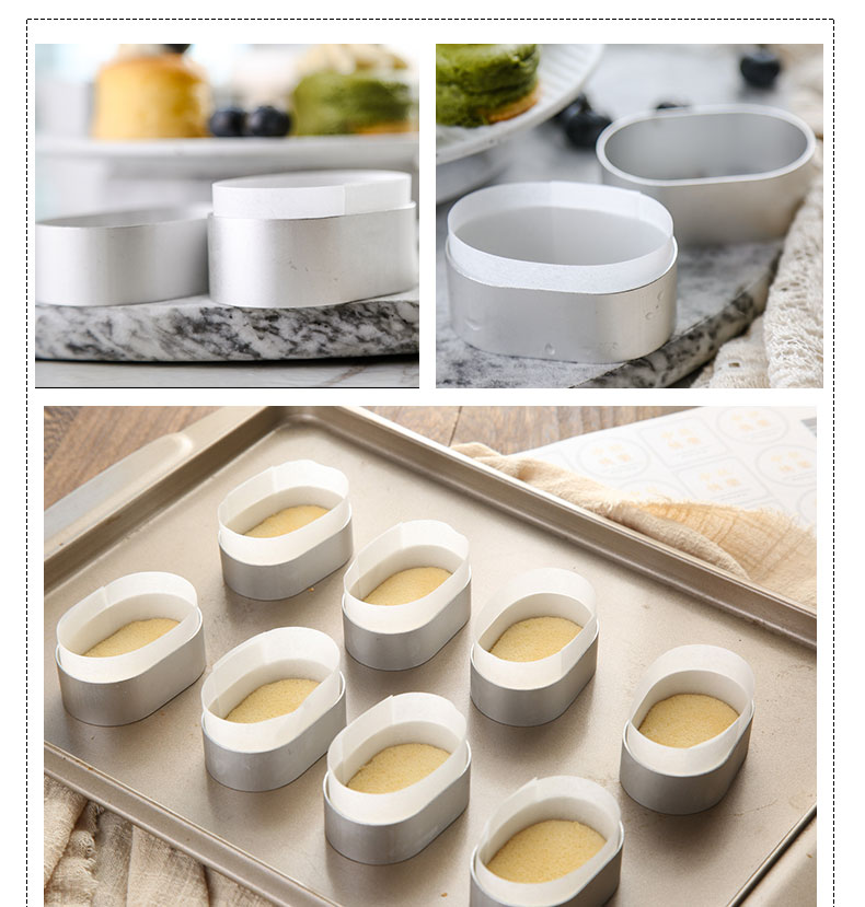 Khuôn phô mai bán chín nhà bánh phô mai khuôn hình bầu dục mousse hình tròn cạnh bánh quy giấy dầu lò nướng nhỏ làm - Tự làm khuôn nướng khuôn làm kem