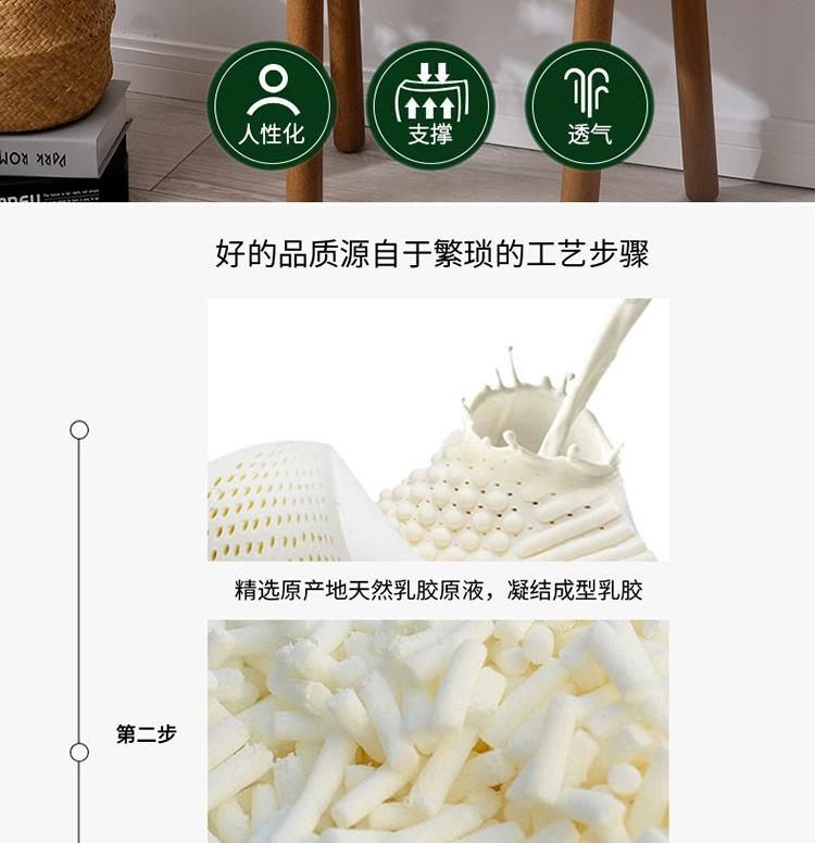 Gối cao su thiên nhiên lõi vỡ hạt latex nhớ gối đôi hộ gia đình gối đơn sinh viên gối ký túc xá - Gối