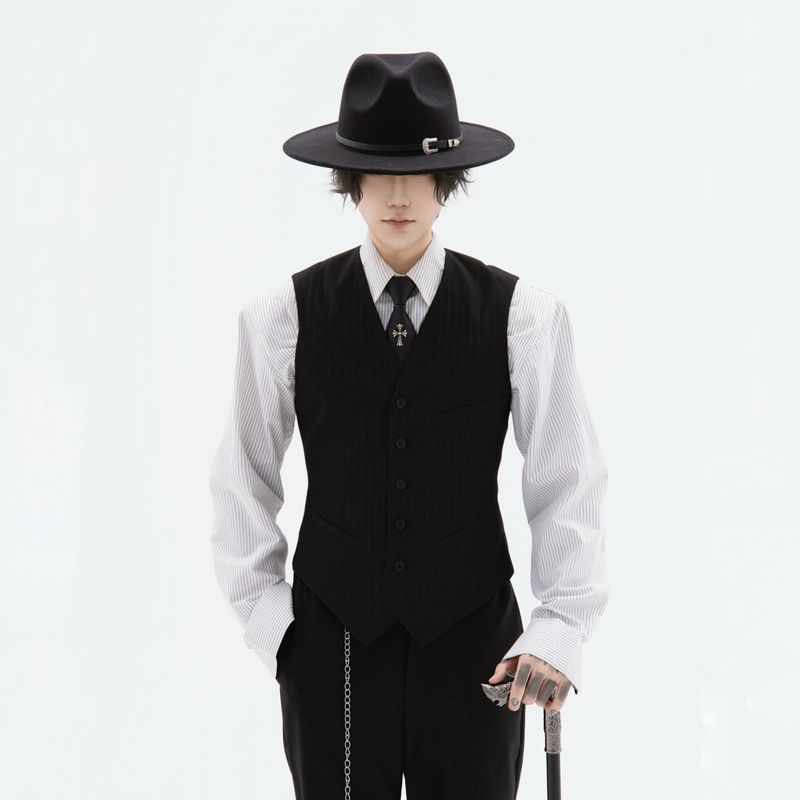 Cothof's Original High-End V-Neck Striped Vest, Unisex Style, Sleeveless, Waist-Cinching Suit Vest Cothof's Original High-End V-Neck Striped Vest, Unisex Style, Sleeveless, Waist-Cinching Suit Vest