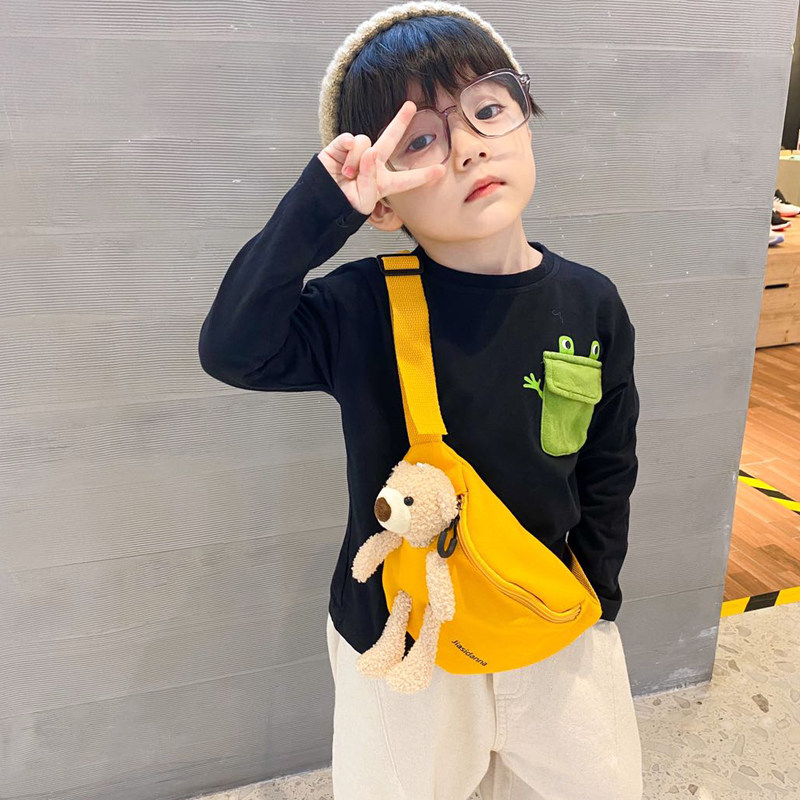 Net Red Children Bag Cute Girl Skew Satchel Baby Fashion Princess Little Girl Satchel Little Bear Boy Purse