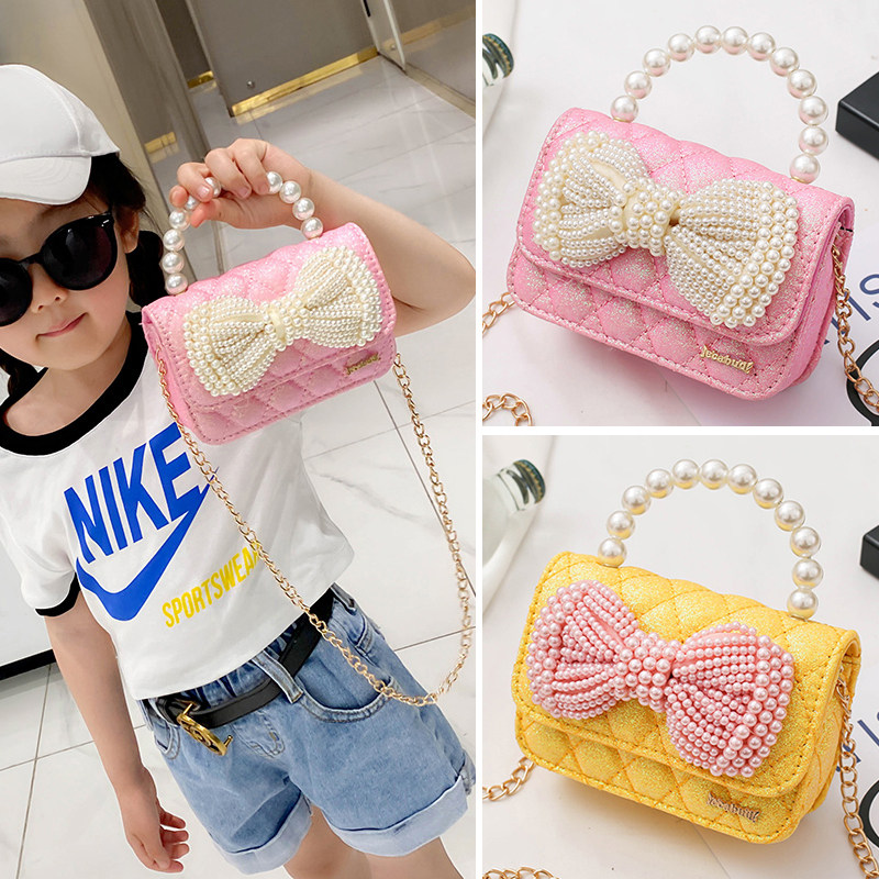 Child Packs Cute Girl Skew Satchel Fashion Princess Bag Little Girl Chain Bag 100 Hitch Small Scent Wind Single Shoulder Bag