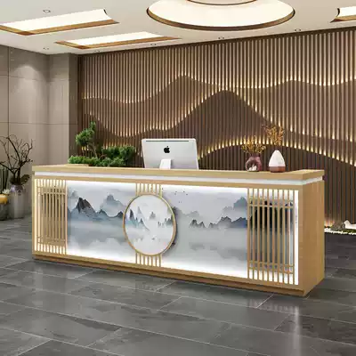 New Chinese imitation marble commercial front desk cashier clothes shop bar beauty company reception desk counter