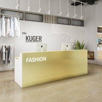 Simple modern stainless steel cashier bar table Corner bar Milk tea beauty hair shop Mens and womens clothing front desk