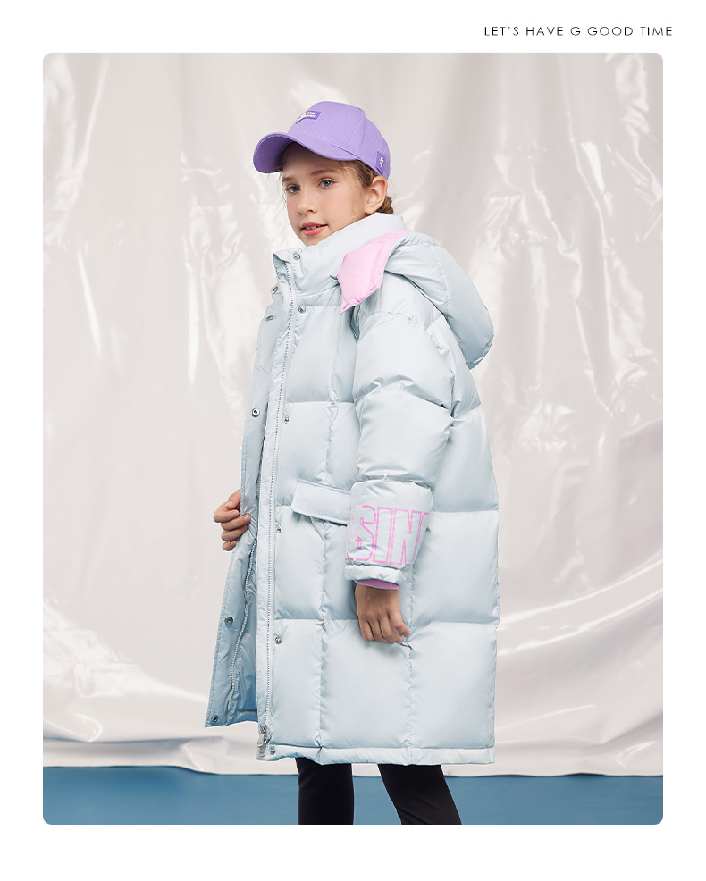 高梵 儿童中长款羽绒服 90白鸭绒 图16