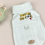 Одежда для домашних животных Little Sweet Porridge, оригинальная осенняя джинсовая рубашка на кнопках, куртка, одежда на ходу, йоркширский мальтийский язык