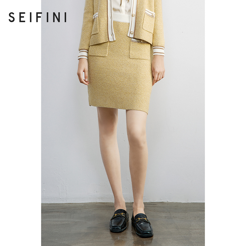 Shi Fanli's new high-waisted slim skirt casual knitted skirt mid-length skirt women's skirt 3B9141711