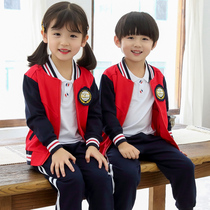 Primary school school uniforms spring and autumn kindergarten garden clothes spring and autumn suit pure cotton class clothes childrens sportswear three-piece suit