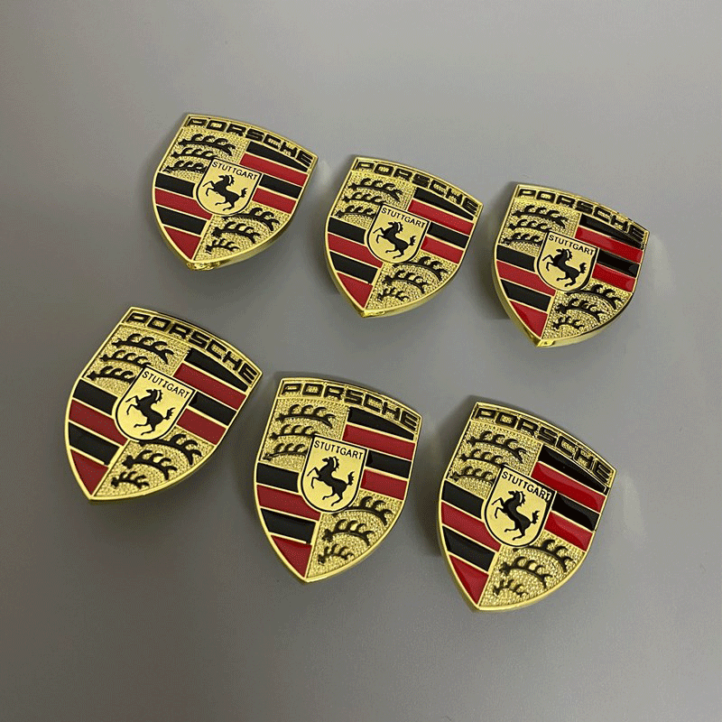 Suitable for Porsche steering wheel car logo Macan Cayenne 718 Palamera 911 car logo decorative label