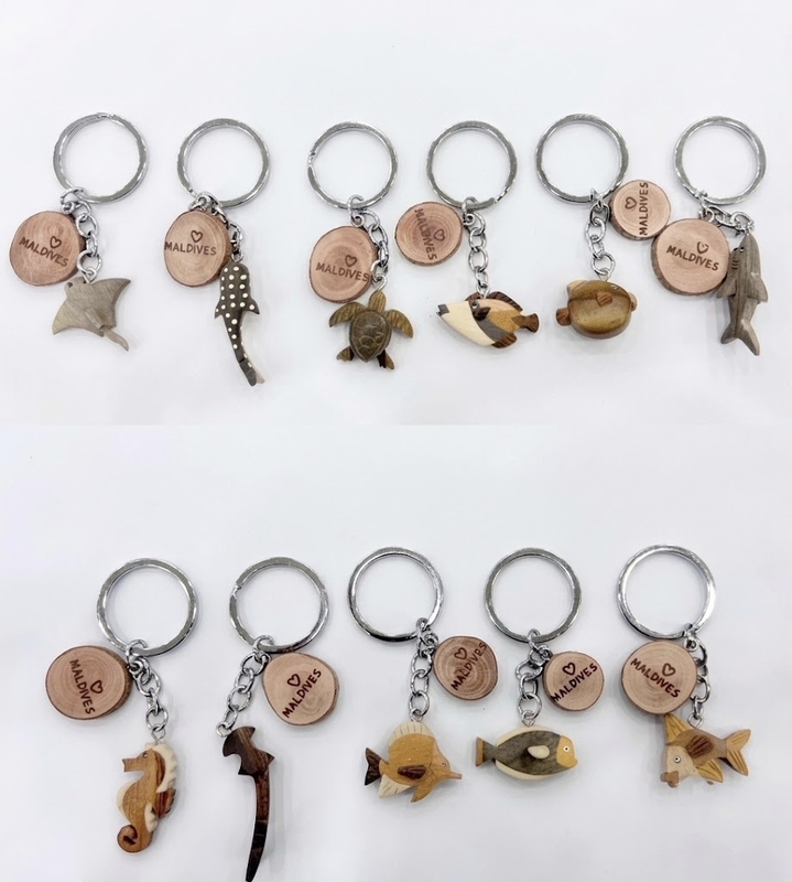 Maldives Refrigerator Magnet Keychain Handmade Marine Life Wooden Refrigerator Magnet Maldives Souvenir