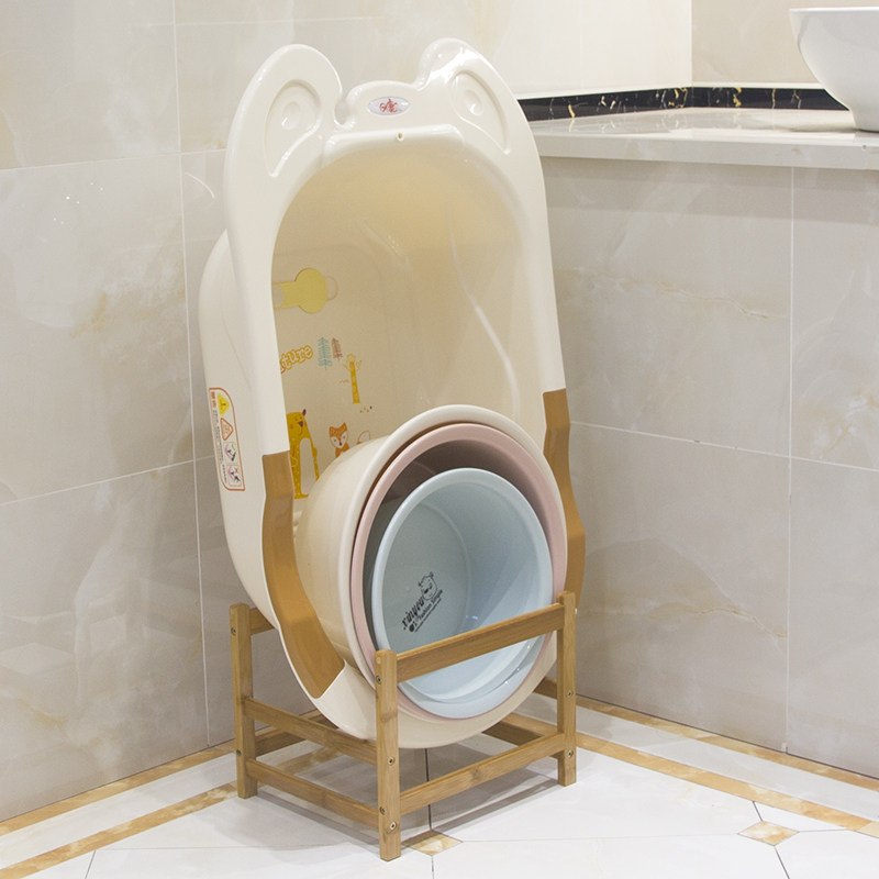 Pelvic Makeup Room Large Number Baby Bath Tub Floor Type shelf Bathrooms Bathroom Washbasin Containing shelf basin Sub-frame