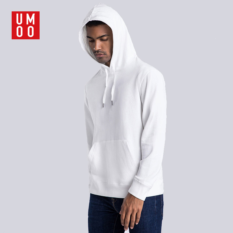 Sweatshirt men's hat pure colour cotton woolen sweatshirt spring autumn casual sports blouse loose cotton cover headshirt long sleeve jacket