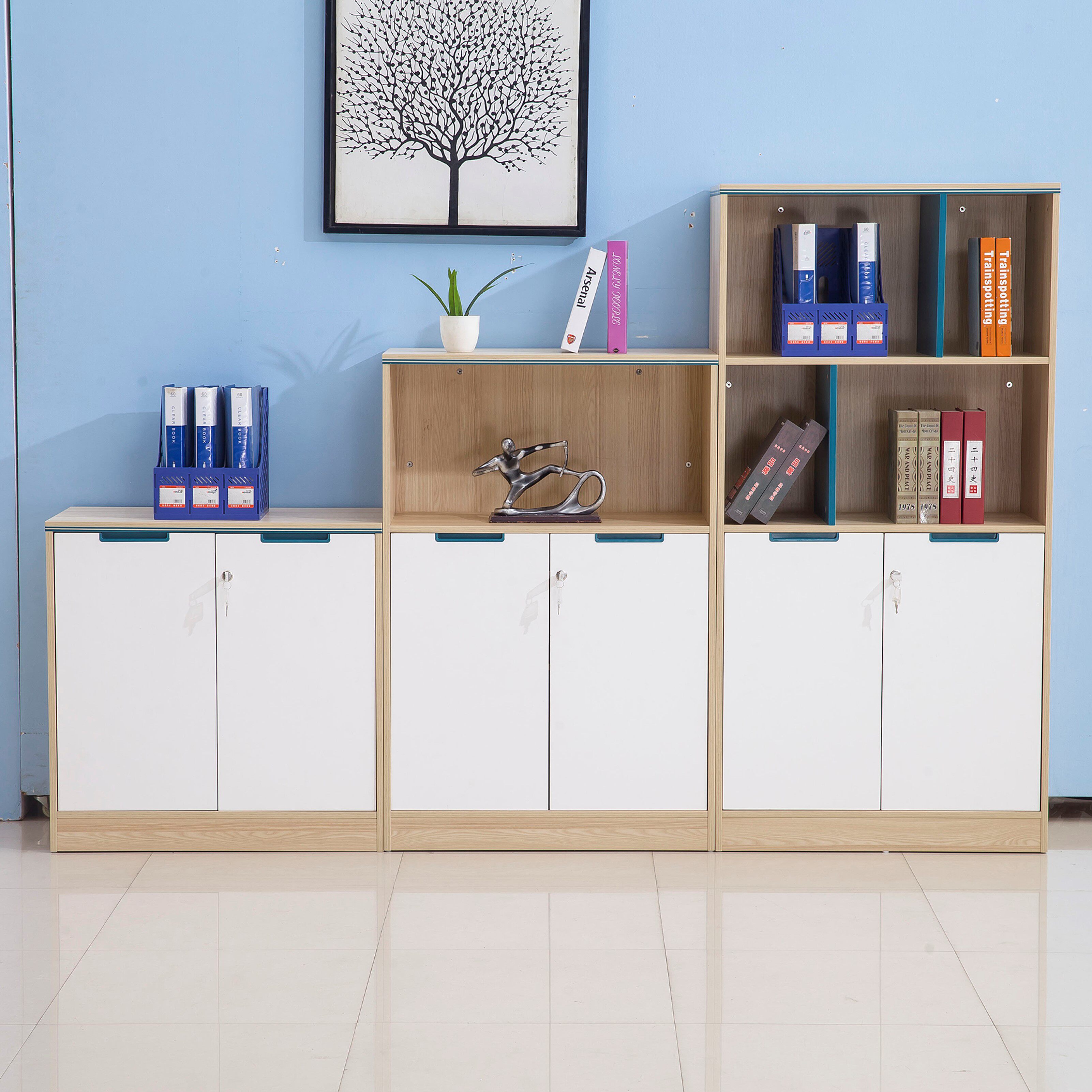 Office floor cabinet with lock small file cabinet low cabinet wooden data cabinet printer cabinet file partition side cabinet