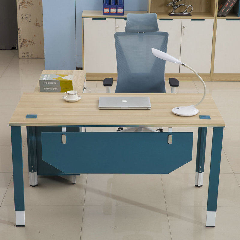 Simple modern office furniture boss office single desk supervisor manager desk executive desk with small cabinet