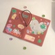 Onionion*Nio Lucky Four-Leaf Clover Brown Polka Dot Original Travel Passport Holder Organizer Document Card Holder