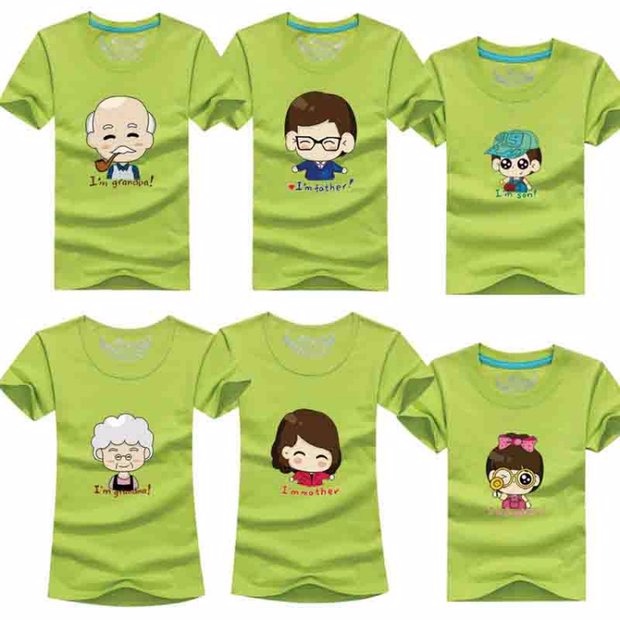Áo dài mùa hè cho cha mẹ và con một gia đình ba mùa hè 2018 Cha mẹ trẻ em nửa tay hoạt hình cotton Áo phông ngắn tay cha mẹ-con shop quần áo trẻ em