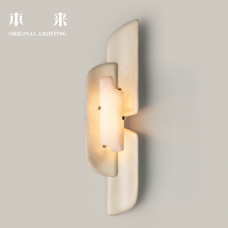 French-Style Light Luxury Designer Marble Leather Wall Lamp, Personalized and Creative, Suitable for Hotel Corridors, Hallways, and Bedroom Bedside Wall Lighting