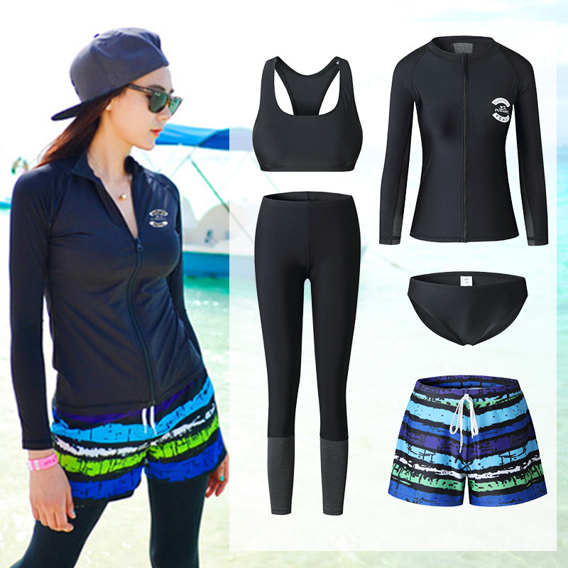 South Korean Two-style wetsuit lovers suit women's speed dry Rnecklace sunscreen jellyfish pants swimsuit surf