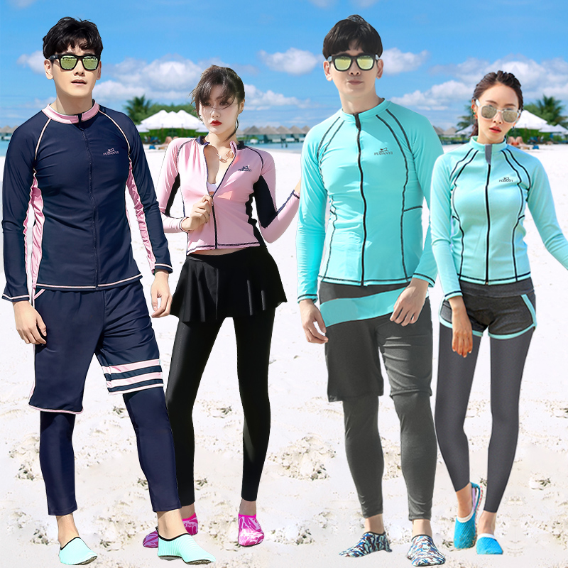 Korean diving suit female split quick-drying sunscreen jellyfish clothing men and women long-sleeved snorkeling swimsuit surfing couple suit