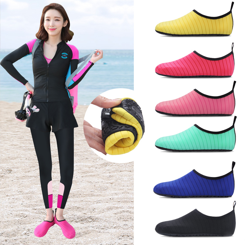 Adult beach shoes men and women non-slip diving socks children snorkeling swimming shoes barefoot treadmill yoga sports soft shoes