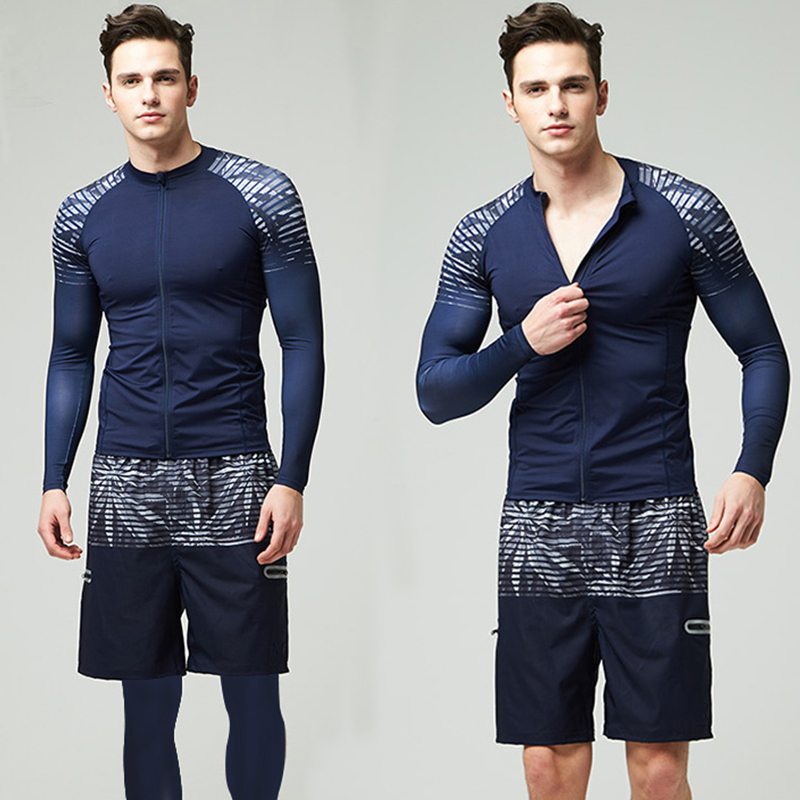 Diving Suit Men's Two Style Surf Long Sleeves Long Pants Pull Chain Swimsuit Jellyfish Suit Quick Dry Snorkeling Beach Sunscreen