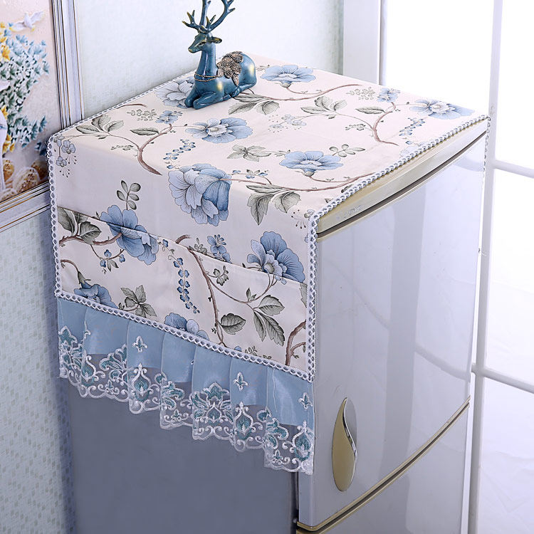 Refrigerator towel cover cloth Household lace dust cover cloth single open door double open door to open door modern simple cover towel cloth