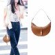 Zheng Xiujing same bag American PoloID polo design crescent slanted hand carry armpit saddle croissant bag