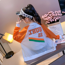 Girls Western-style sun protection clothing 2020 summer middle-aged and big childrens fashionable breathable light air-conditioning shirt top childrens clothing coat