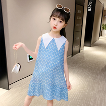 Girls Western-style Dress Summer Dress 2020 New Net Red Childrens Sleeveless Princess Skirt Girls Summer Vest Skirt
