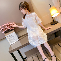 2022 Girls Dress Super Fairy Fashion Hollow Lace Skirt Long Summer Dress Western Style Girl Fashionable Princess Skirt