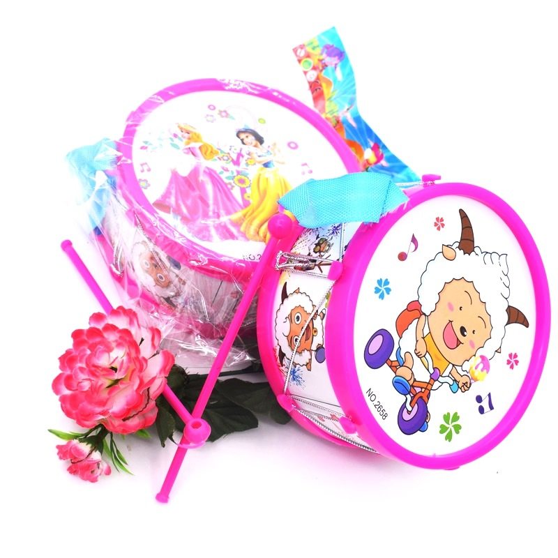 Children's percussion drum plastic drum drum cartoon little drum boy girl kindergarten toy 2 yuan store wholesale