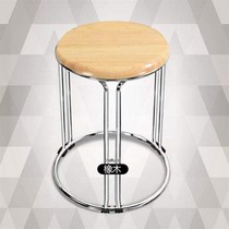 Iron leg round steel bar stool low stool living room plastic solid wood table stool sitting steel bar three red home