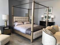 art Furniture New Capital Column Bed Customized American Neoclassical Light Luxury Modern Wood Bed