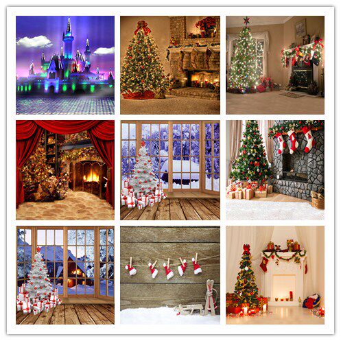 Christmas background cloth snow scene background wall children's New Year's photoshoot hundred days baby background cloth pet photography