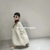 Girls Geling cotton skirt Korean childrens autumn and winter Korean version style loose casual warm cotton clothing solid color jacket