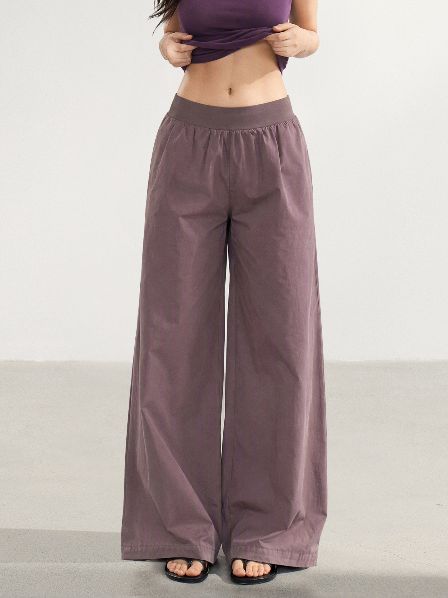 WITHMIN Purple Wide-Leg Trousers
