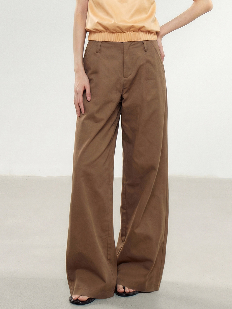 WITHMIN Brown Low-Waist Straight-Leg Trousers