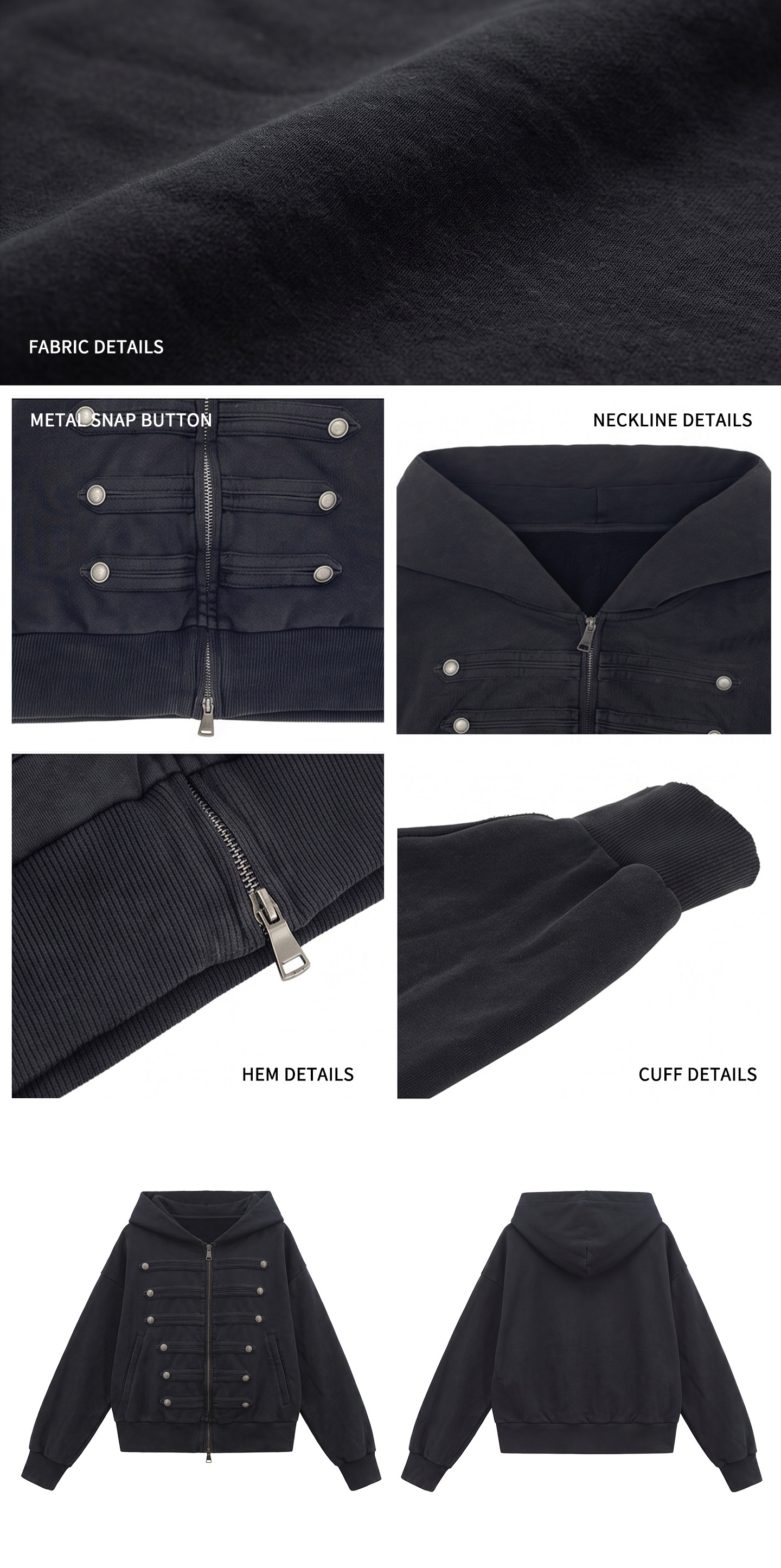 WITHMIN Hooded Zip-Up Sweatshirt