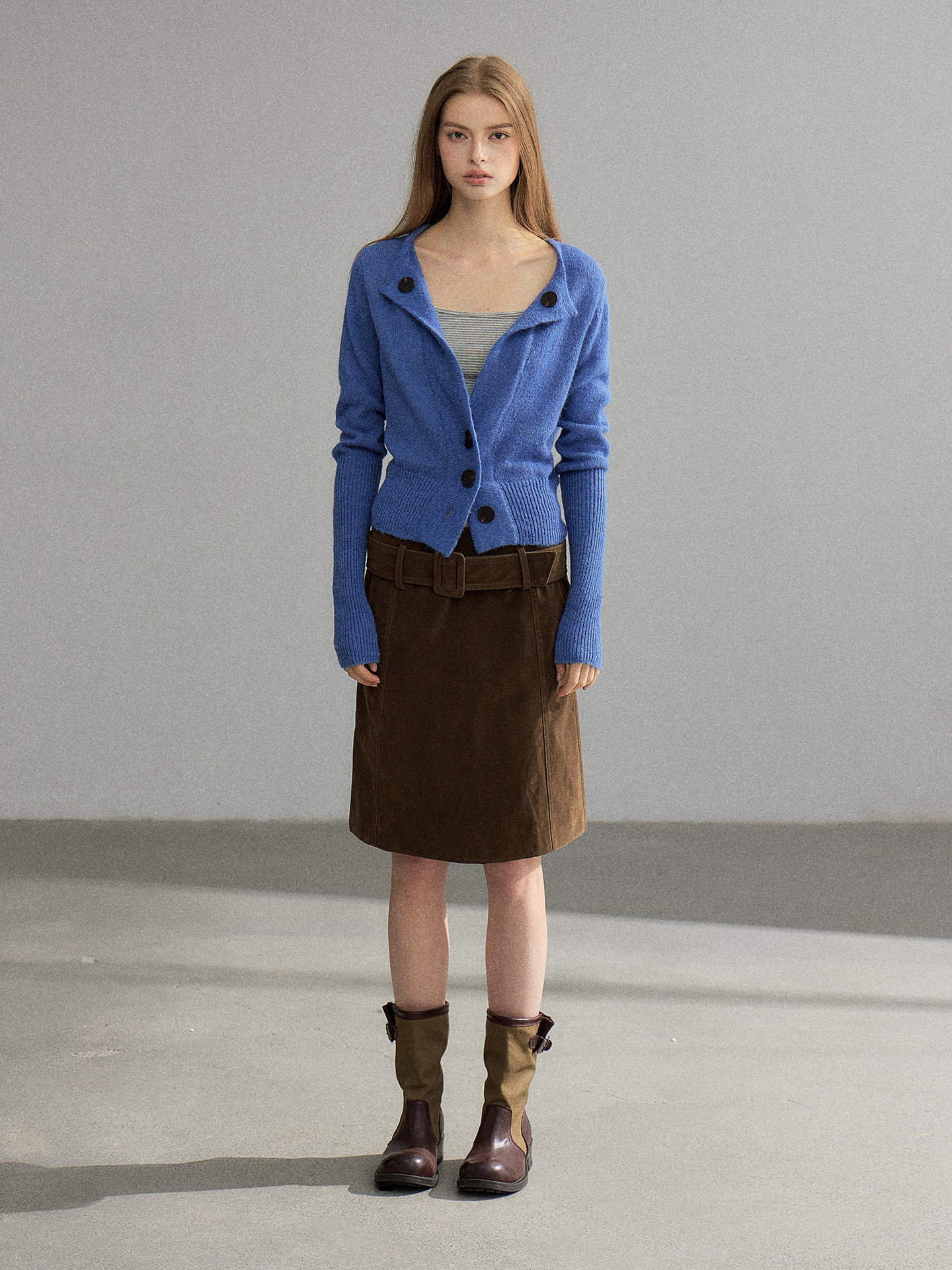WITHMIN Blue Open-Front Cardigan