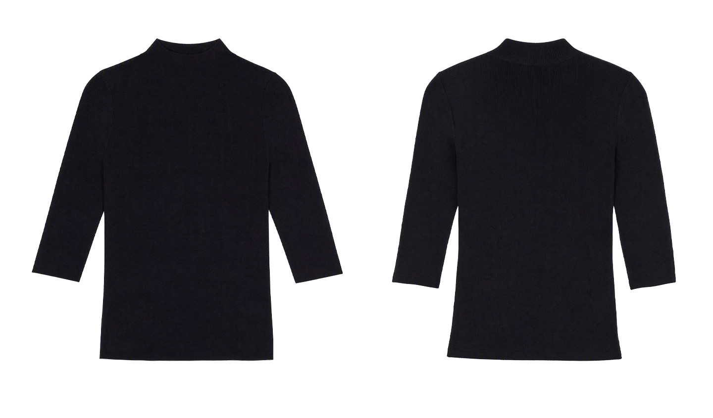 WITHMIN Solid Color Half-Turtleneck 3D Print Pullover Top