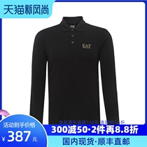 Armani Armani EA7 men lapel thin long sleeve polo shirt 20 spring and autumn black T-shirt luxury mens clothing