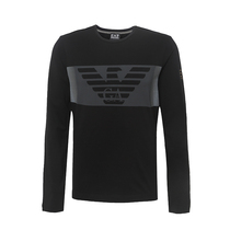 Armani Armani 20 spring and autumn new models mens long-sleeved printed thin T-shirt black base shirt international big name