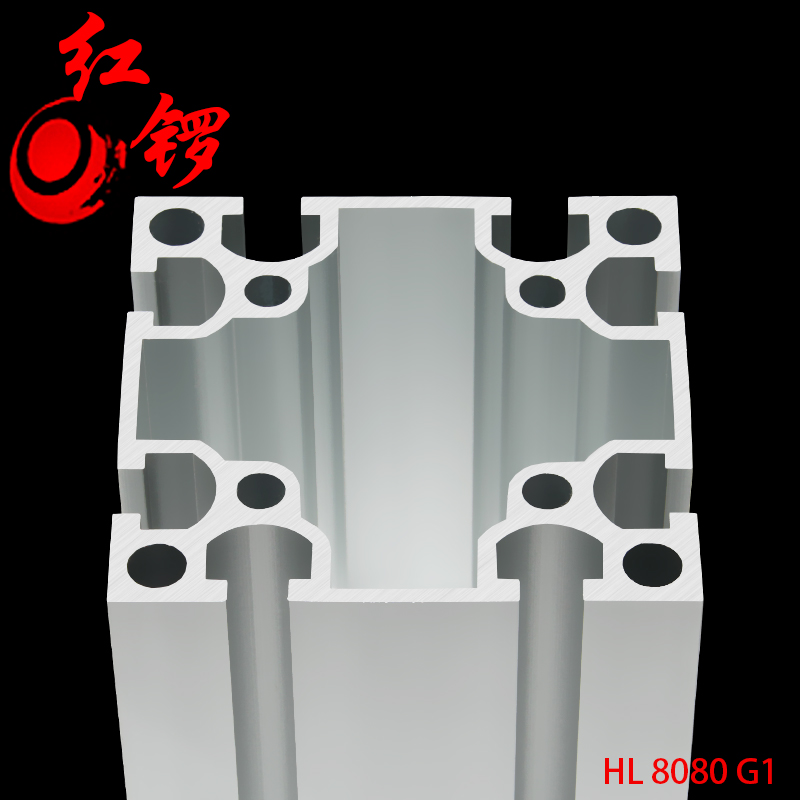Red Gong industrial aluminum extrusion material 8080 GB aluminum alloy square tube Heavy industrial material Aluminum alloy profile 80*80