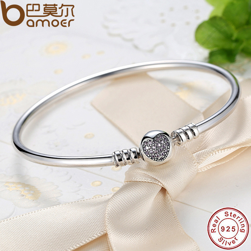 S925 sterling bạc vòng tay nữ bông tuyết đầu tròn vòng tay tình yêu tuyên bố chuỗi cơ sở phụ kiện DIY để gửi cho bạn gái bạn gái vòng daniel wellington 