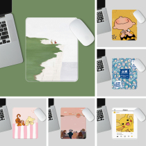 Cartoon cute small mouse pad square couple girl heart 25cm medium table game silk pattern thin leather pad