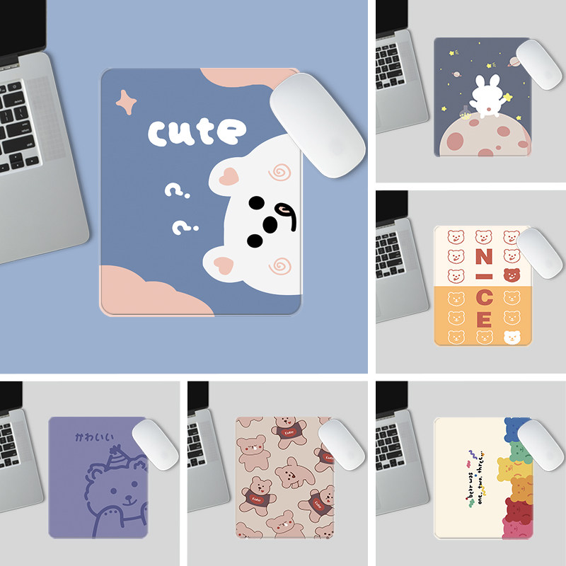 2020 new cartoon net red mouse pad desk notebook PC game cute girl waterproof hard leather cushion